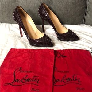 CHRISTIAN LOUBOUTIN PURPLE SPIKE PUMPS HEELS